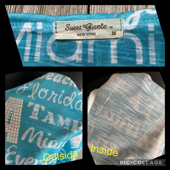 Sweet Gisele M Florida Themed Rhinestone Accented T-Shirt Beach Vacation - Picture 12 of 12